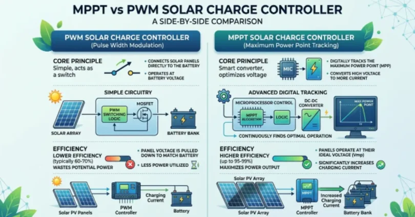 mppt vs pwm solar charge controller